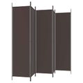 vidaXL 5-panelový paraván hnedá 250x200 cm látkový