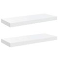 vidaXL Plávajúce nástenné police 2 ks, lesklé biele 60x23,5x3,8cm, MDF
