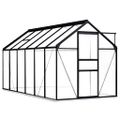 vidaXL Skleník s podkladovým rámom, antracitový, hliník 7,03 m²