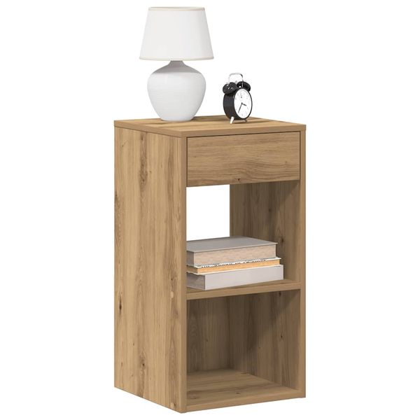 vidaXL Nočné skrinky so zásuvkou 2 ks dub artisan 35x34x66,5 cm