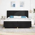 vidaXL Posteľ s pružinovým rámom s matracmi Čierna 200 x 200 cm látka