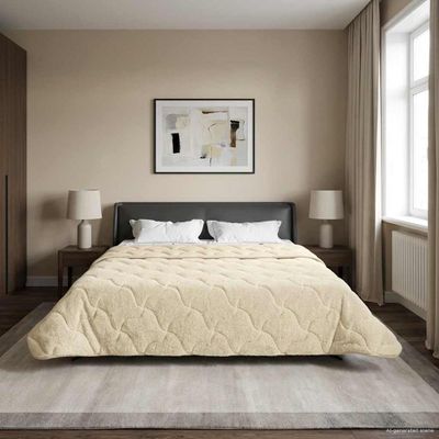vidaXL Letná prikrývka Krémová 200 x 220 cm Mikrofáza a Teddy fleece