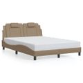 vidaXL Rám postele Viana bez matraca kapučínový 140x190 cm umelá koža