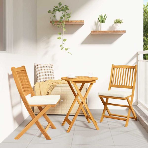 vidaXL Záhradný bistro set 3 pcs Hnedá Pevné akáciové drevo