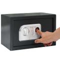 vidaXL Digitálny trezor na odtlačok prsta tmavosivý 31x20x20 cm