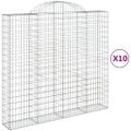 vidaXL Oblúkové gabiónové koše 10 ks 200x50x180/200 pozinkované železo