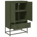 vidaXL Vysoká skrinka olivovozelená 68x39x111,5 cm oceľ
