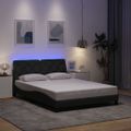 vidaXL Rám postele s LED bez matraca tmavosivá 140x200 cm látka