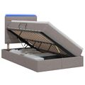 vidaXL LED úložná posteľ s matracom Sivohnedá 120 x 190 cm Látka