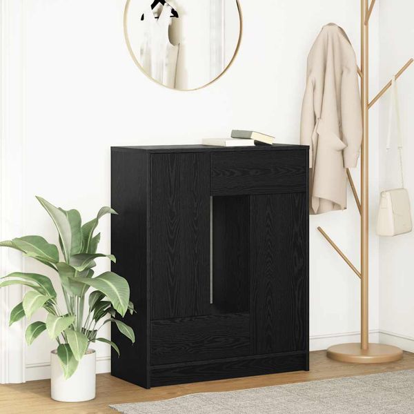 vidaXL Komoda so zásuvkami a dvierkami, hnedý dub 73x31x90 cm