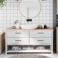 vidaXL Kúpeľňová doska 160x50x(2-4) cm neošetrený masív
