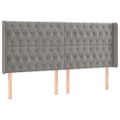 vidaXL Čelo postele s LED bledosivé 183x16x118/128 cm zamat