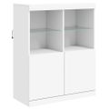 vidaXL Komoda s LED svetlami biela 202x37x100 cm
