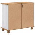 vidaXL Komoda ASKIM Biela 91 x 40 x 79 cm Masívne borovicové drevo