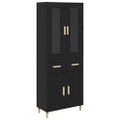 vidaXL Highboard Čierny dub 69,5 x 34 x 180 cm Kompozitné drevo