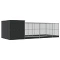 vidaXL Voliéra s nadstavcom strieborná 704x303x216 cm oceľ