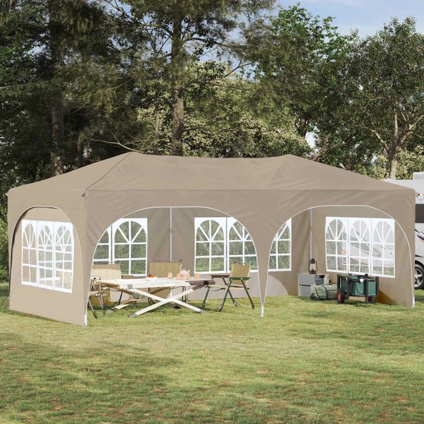 vidaXL Prístrešok na párty 575 x 288 x 245 cm Krémová Oxfordská látka