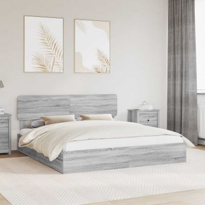 vidaXL Úložná posteľ Sivý Sonoma 180 x 200 cm Kompozitné drevo