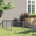 vidaXL Koterec pre psy strieborný 4 m² oceľ