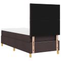 vidaXL LED box s pružinami Tmavohnedá 90 x 190 cm látka
