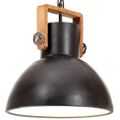 vidaXL Industriálna závesná lampa 25 W, čierna, okrúhla 30 cm E27