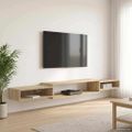 vidaXL Nástenný TV kabinet Nástenná montáž Dub sonoma 220 x 28 x 21 cm