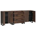 vidaXL Komoda set 3 ks Hnedá 180 x 33 x 75 cm Masívne mango drevo