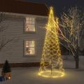 vidaXL Vianočný stromček s kovovým stĺpikom 1400 LED, teplý biely 5 m