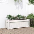 vidaXL Záhradný kvetináč biely 90x31x31 cm borovicový masív