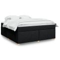 vidaXL Posteľný rám boxspring s matracom čierny 180x200 cm látka
