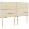 vidaXL Posteľný rám boxspring s matracom krémový 180x200 cm látka