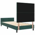 vidaXL Posteľ s pružinovým rámom Tmavozelená 90 x 200 cm Zamat