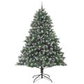 vidaXL Umelý vianočný stromček Zelená 240 cm PVC, plast a oceľ