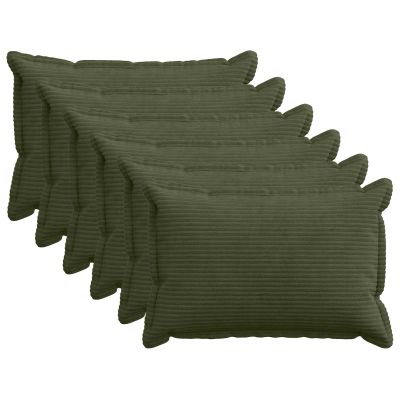vidaXL Poťah na podložku 6 ks HOUTEN Zelená 30 x 50 cm manšestr