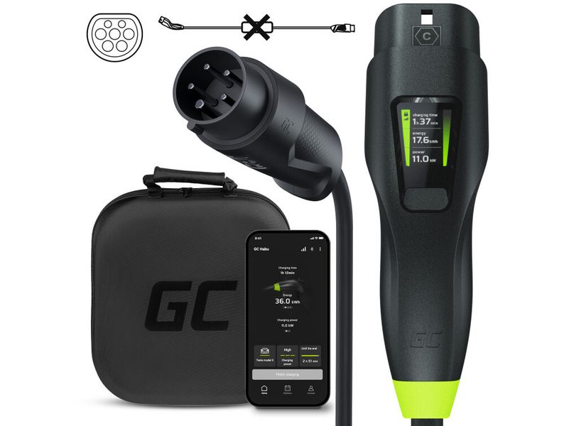 Green Cell EVGC01 Habu EV mobilná nabíjačka 11kW 7m na elektromobily s aplikáciou GC