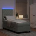 vidaXL LED box s pružinami s matracmi Svetlosivá 80 x 200 cm látka