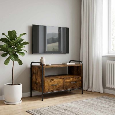 vidaXL TV skrinka 67,5 x 33 x 50 cm Dymový dub Kompozitné drevo