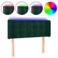 vidaXL Čelo postele s LED tmavozelené 103x16x78/88 cm zamat