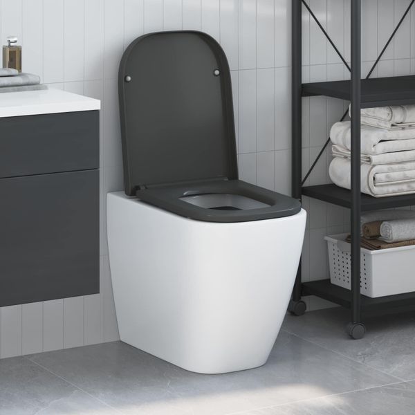 vidaXL WC sedadlo Antracitová 47,5 x 35 x 3,6 cm Duroplast