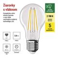 LED žiarovka Filament A60 A CLASS/ E27 / 3,8 W (60 W) / 806 lm / teplá biela