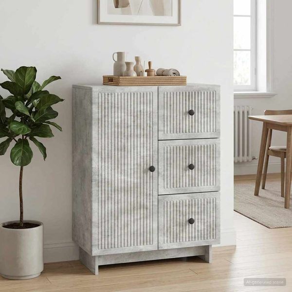 vidaXL Servírovacia skriňa so zásuvkou Betónovo sivá 66 x 34,5 x 90 cm