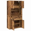 vidaXL Highboard Staré drevo 80 x 33 x 150 cm Kompozitné drevo