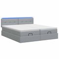 vidaXL Ottoman posteľ s matracom a LED Svetlosivá 180 x 200 cm Látka