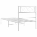 vidaXL Kovový rám postele bez matraca s čelom biely 75x190cm