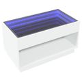 vidaXL Konferenčný stolík s nekonečnými LED biely 90x50x50 cm