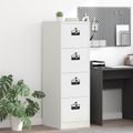 vidaXL Skriňa na dokumenty Biela 44 x 50 x 139 cm Studenokoľajná oceľ