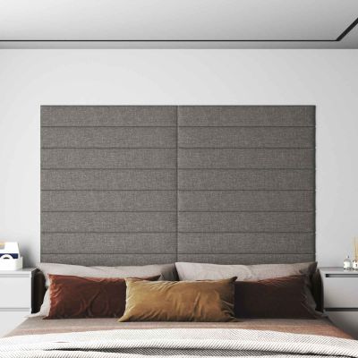 vidaXL Nástenný čelník 12 pcs 90 x 15 cm Svetlosivá látka