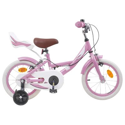 vidaXL Detské Kolo 14 Palcov pre deti vo veku 3-5 rokov Svetlo ružová
