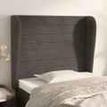 vidaXL Čelo postele so záhybmi tmavosivé 83x23x118/128 cm zamat