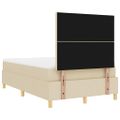 vidaXL LED box s pružinami s čelnou doskou Krémová 120 x 190 cm látka
